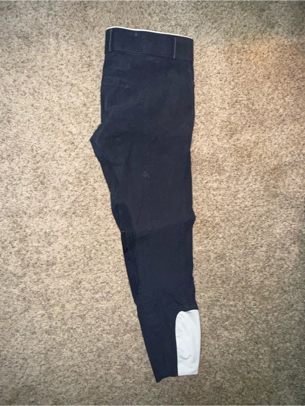 Devon- Aire Navy with White Piping Knee Patch Breeches